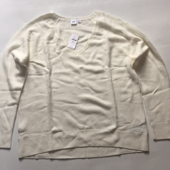 Gap Petite Off White Sweater Ladies Size M - Picture 3 of 5